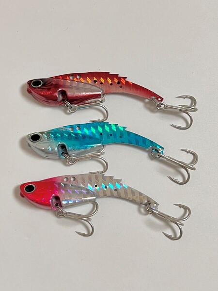 No.174 ダイワ(DAIWA)風 モアザン リアルスティール風 18g 鉄板バイブ 3個 シーバスルアー 青物 太刀魚