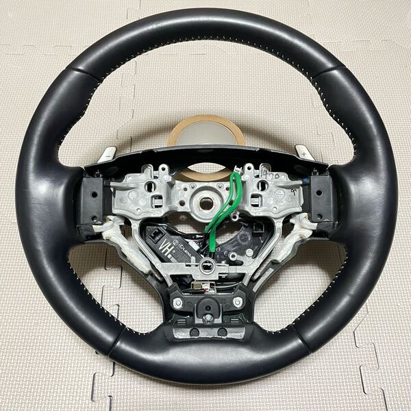 ★ヒーター付 剥がれ無 パドル付★レクサス NX RC IS CT 後期LEXUS純正レザーステアリングハンドル★AVE30GSE30AGZ10AYZ10ASC10GSC10ZWA10