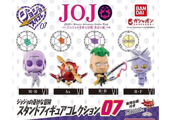 【A-17】ガチャガチャ ジョジョの奇妙な冒険 スタンドフィギュアコレクション07 全4種セット 黄金の風 ジョジョコレ スタコレ【mini】