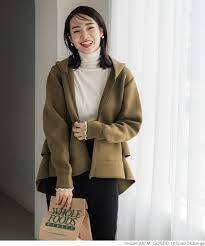 コカCoca 未使用品 人気完売品 ペプラムフレアパーカー 羽織 カーキブラウン ダークベージュ フリーサイズ