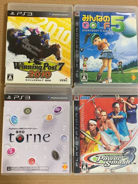 PS3ソフト 4本セット ウイニングポスト7 2010 みんなのゴルフ5 パワースマッシュ3 トルネ torne プレイステーション3 (H)