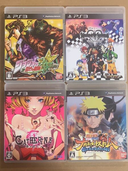 PS3ソフト 4本セット ジョジョの奇妙な冒険 オールスターバトル キングダムハーツ キャサリン ナルト 疾風伝★プレイステーション3 (J)
