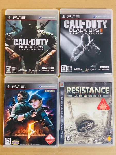 PS3ソフト 4本セット バイオハザード5 レジスタンス コールオブデューティ ブラックオプス★プレイステーション3 (L)
