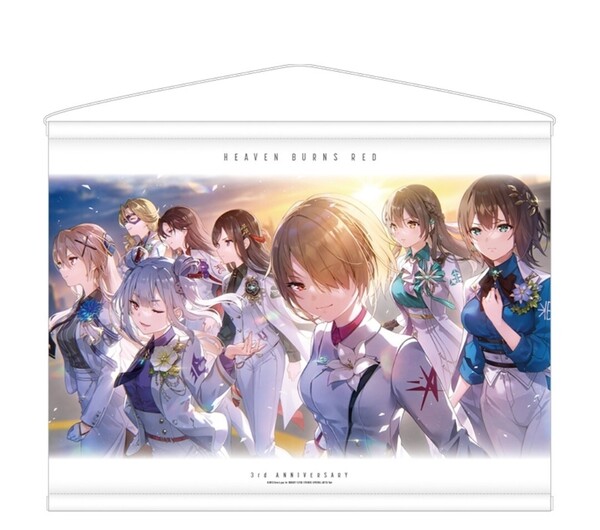 3周年 B2タペストリー ヘブバン ヘブンバーンズレッド HEAVEN BURNS RED 茅森月歌 蒼井えりか 白河ユイナ 二階堂三郷 大島一千子 柳美音
