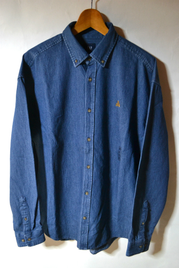 新品 GAP ギャップ ブラナンベア デニムビッグシャツ 長袖 ダークインディゴブルー M メンズ オーバーサイズ ルーズシルエット 未使用 即決