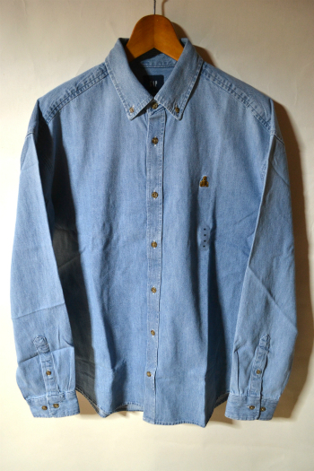 新品 GAP ギャップ ブラナンベア デニムビッグシャツ 長袖 ライトインディゴブルー M メンズ オーバーサイズ ルーズシルエット 未使用 即決