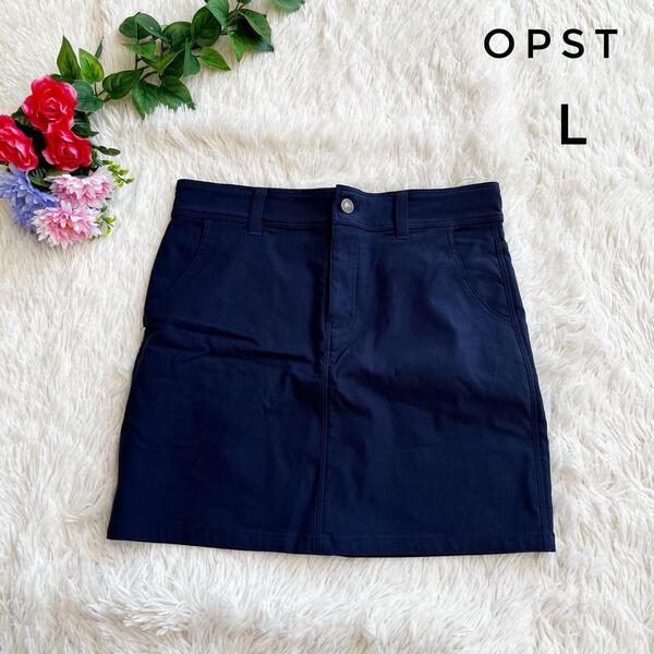 OPST オプスト レディース ゴルフスカート ストレッチ効き 裏起毛 ネイビー L