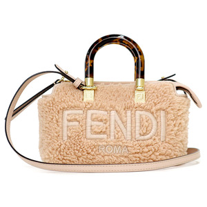 (未使用 展示品)フェンディ FENDI バイザウェイ ミニ THE WAY MINI ショルダー ハンドバッグ 2way シアリング レザー ピンク 8BS067