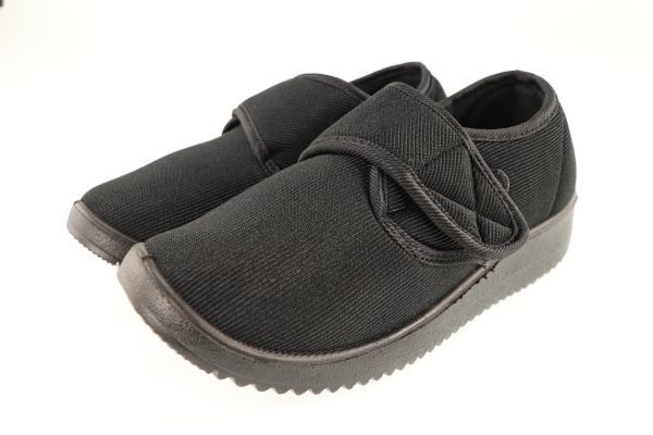 15022 B品 介護シューズ 22.5cm同等 (表記23.5) ブラック ルームシューズ リハビリシューズ マジックテープ キッズ レディース 男女兼用