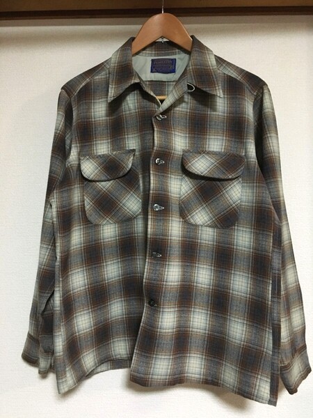 60S PENDLETON オンブレ シャドー ボードシャツ USA製 アメリカ製 ヴィンテージ ビンテージ 50S 60S 70S グランジ カート ネルシャツ
