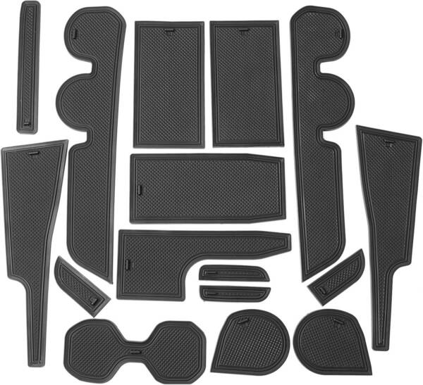 トヨタ ライズ & ダイハツ ロッキー 後期 HV 専用 ラバーマット ドアポケット 滑り止めシート ノンスリップ マット ブラック 16枚