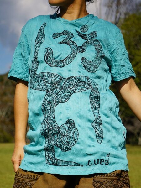 ★エスニック プリント Tシャツ マンダラ ヨギ― Mサイズ 送料込★新品B★アジアン やわらか コットン素材 ユニセックス