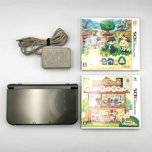 ◎【売り切り】 Nintendo ニンテンドー3DS LL RED-001 ブラック 本体 ソフト セット とびだせどうぶつの森 ハッピーホームデザイナー