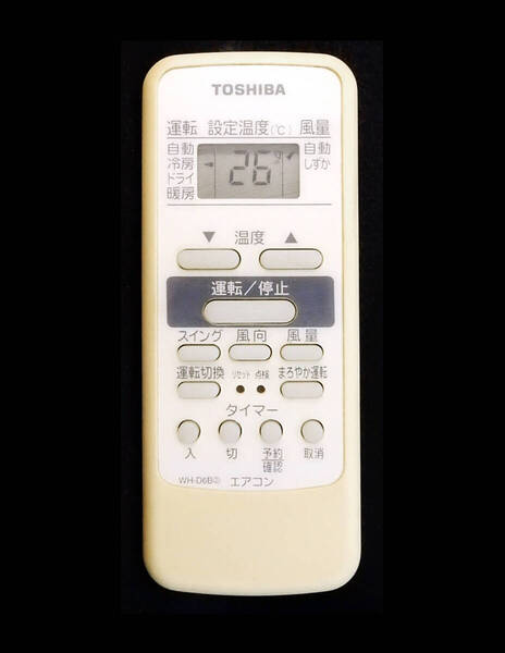 WH-D6B② 東芝 TOSHIBA エアコン リモコン■返品可能■送料無料■動作確認済■赤外線テスト写真有■液晶画面写真有@250521 1407