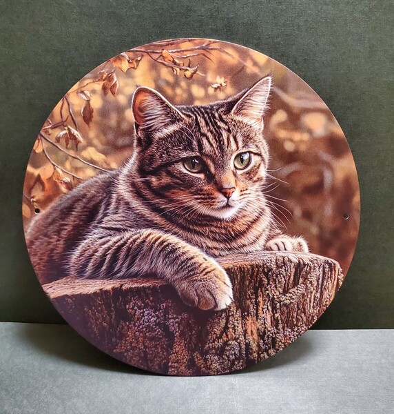 猫の壁飾り メタルウォールアート キジ猫U 猫の雑貨 HANAKO