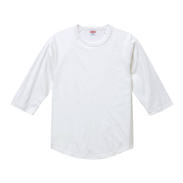 5045-01 ホワイト Lサイズ United Athle ユナイテッドアスレ 5.6オンス ラグラン 3/4スリーブ Tシャツ 新品 送料無料