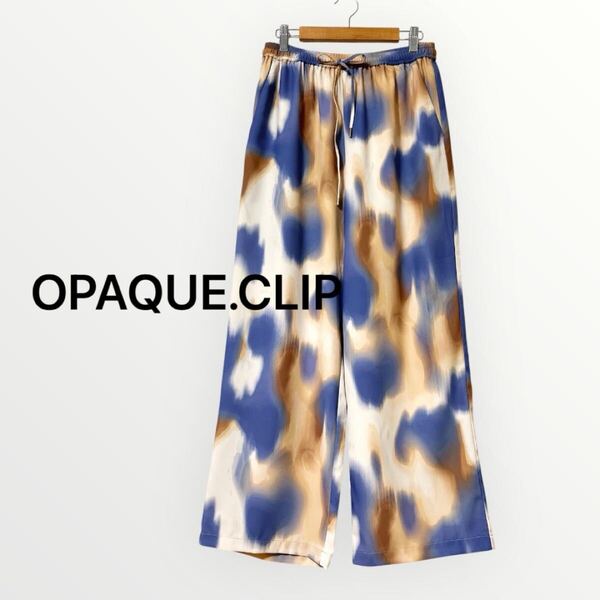 OPAQUE.CLIP 総柄プリント イージーワイドパンツ 洗濯機可 38