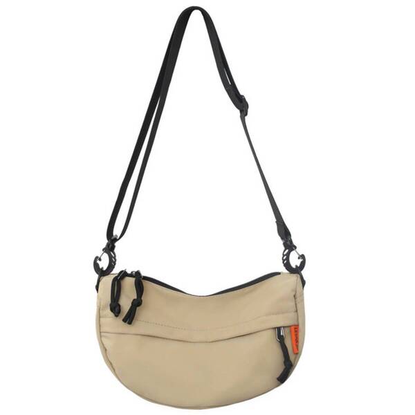 新品 ショルダーバッグ ナイロン ベージュ 斜めがけ 肩掛け 2Way 軽量 カジュアル 男女兼用 無地