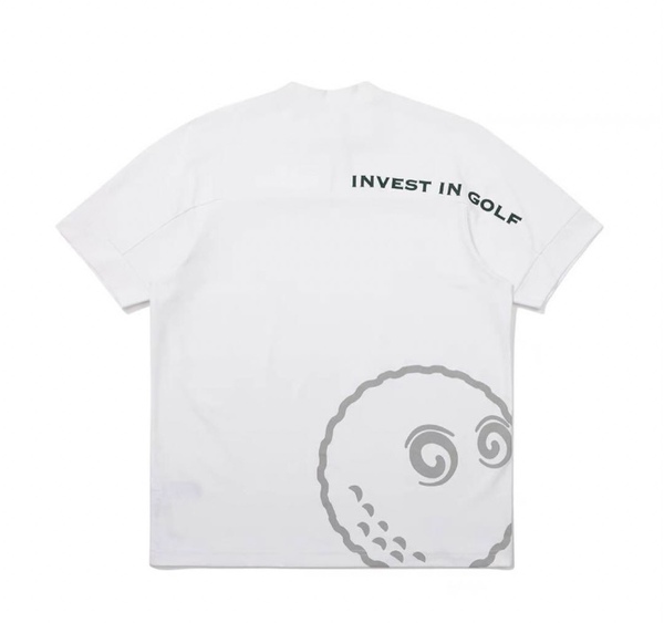 L マルボンゴルフ MALBON GOLF ゴルフウエア モックネック 白 メンズ