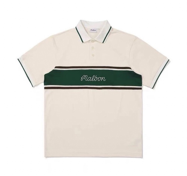 XL ベージュ ポロシャツ マルボンゴルフ MALBON GOLF メンズ