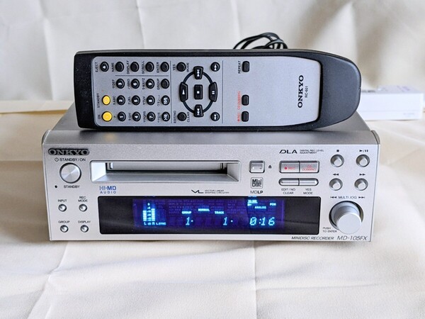 【動作良好】ONKYO INTEC205 MD-105FX Hi-MDレコーダーデッキ【リモコン付属】