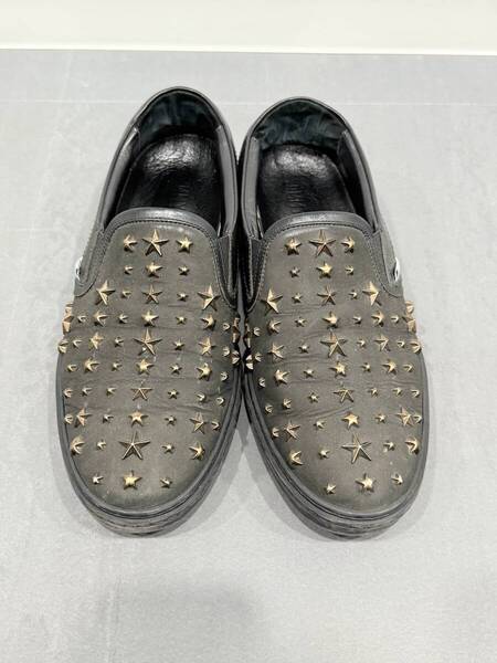 JIMMY CHOO ジミーチュウ スタースタッズ レザー スリッポン 表記サイズ 40 靴 シューズ メンズ