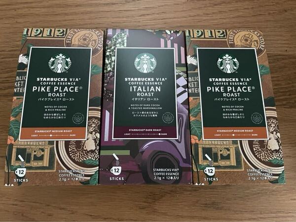 送料無料!【即決】スターバックスVIA3箱*イタリアンロースト パイクプレイスロースト36本!