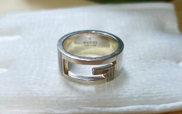 【美品】GUCCI グッチ オープンGリング SV925 11号 箱付 送料無料