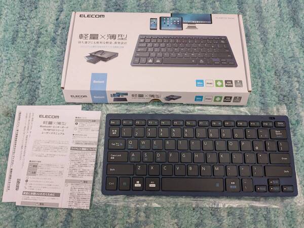 ◎0705u1232 エレコム Bluetooth マルチペアリング ミニキーボード パンタグラフ式 軽量・薄型 ブルー TK-FBP102BU