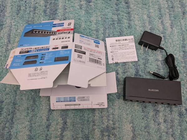 ◎0705u1326 エレコム スイッチングハブ 8ポート ギガビット 金属筐体 ブラック EHC-G08MA-B