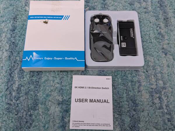 0705u2019 HDMI 2.1 切替器 4k8K HDMI 分配器 2入力1出力 1入力2出力 双方向 IRリモコン/手動切替