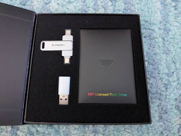 0705u2623 BLANBOK+ mfi認証 iphone usbメモリ 128gb usbメモリ 外付けメモリ3in1 メモリースティック対応