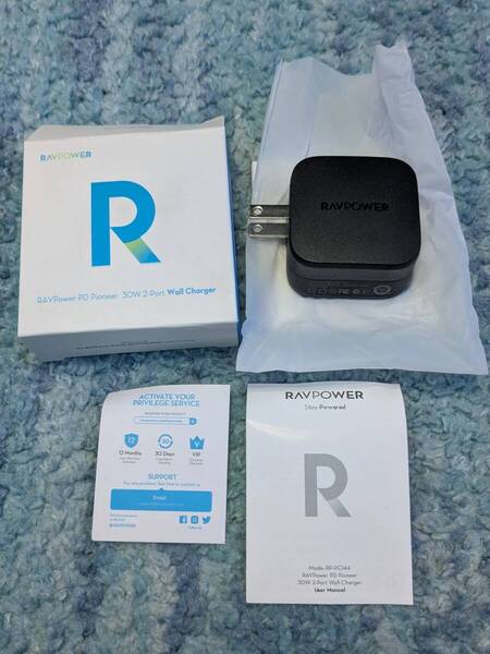 0705u1920 RAVPower 30W 2ポート USB-C 急速充電器 【2ポート/30W/PD対応/PSE認証/iSmart搭載】RP-PC144