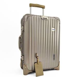 【美品】RIMOWA リモワ ANA 全日空 TOPAS Titanium トパーズ チタニウム 35L 2輪 機内持ち込み TSAロック アルミ スーツケース キャリー