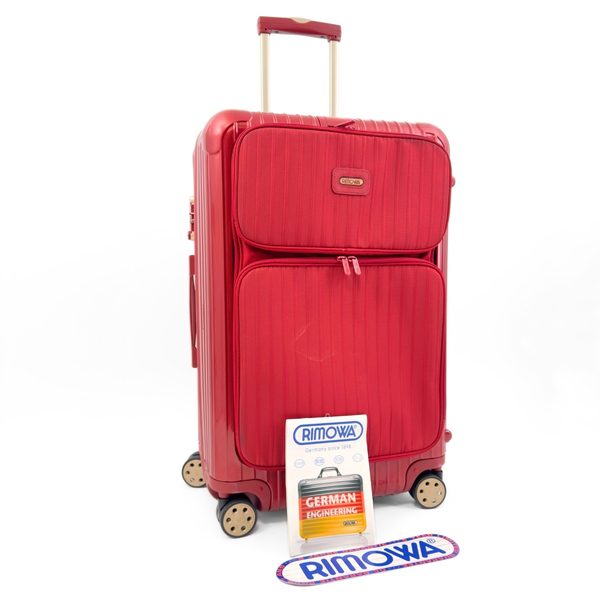 【美品】RIMOWA リモワ SALSA DELUXE サルサデラックス 前面スリーブ付 89L 4輪 TSAロック チェックインL レッド 赤 スーツケース キャリー