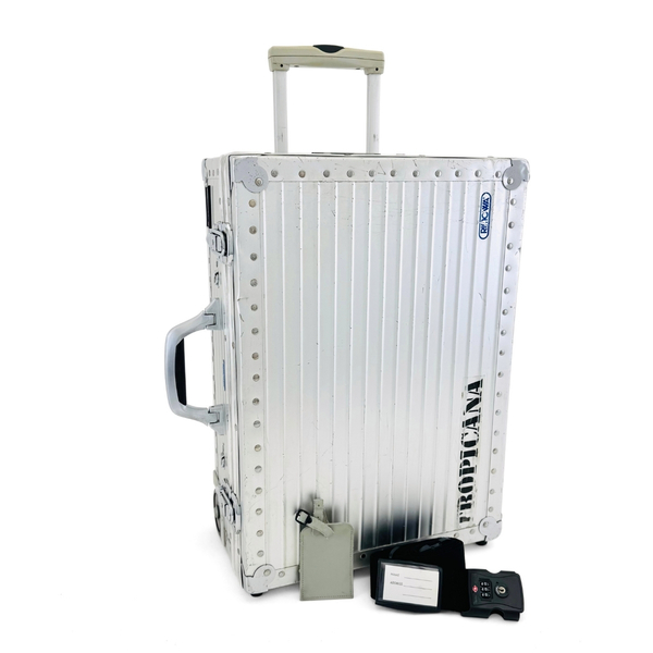RIMOWA リモワ TROPICANA トロピカーナ 42L 2輪 TSAロックベルト付 青ロゴ カメラ 運搬 アルミ トローリー スーツケース キャリーバッグ
