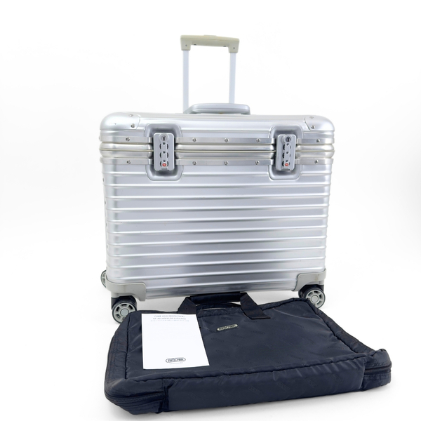 【美品】RIMOWA リモワ TOPAS トパーズ PILOT パイロット 34L 機内持ち込み 4輪 TSAロック アルミ コンパクト スーツケース キャリーバッグ