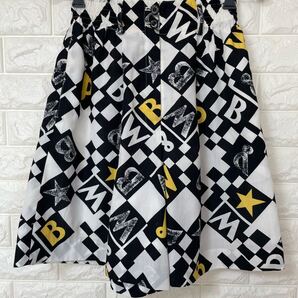 Black&White チェック柄ロゴ入り 総柄 ショートパンツ サイズL