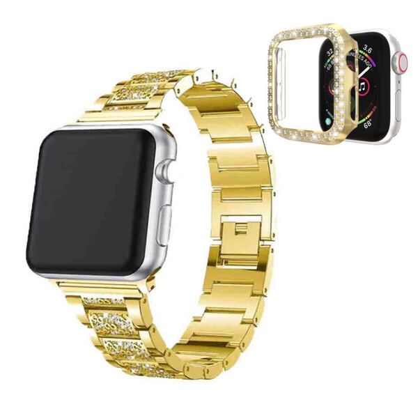 H40②★Apple Watch アップルウォッチ バンド ベルト カバー ケース ゴールド ステンレス メンズ レディース 時計 スマートウォッチ 44mm