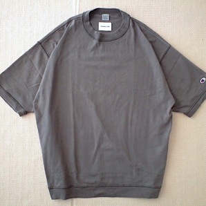 即決 XLサイズ モンキータイム 別注 Champion ワイドシルエット ヘビーウェイト Tシャツ 7分ソデぐらい チャコール 製品染め C8-X325