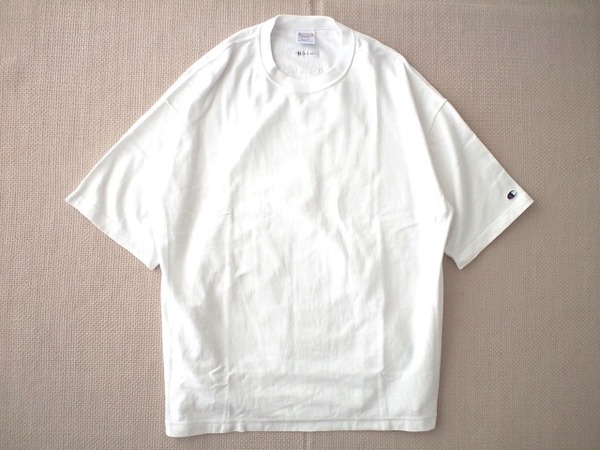 即決 XLサイズ タケオキクチ別注 Champion REVERSE WEAVE ワイドシルエット ヘビーウェイト Tシャツ 白 7分ソデぐらい TAKEO KIKUCHI