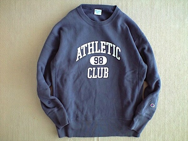 即決 ビームス別注 青タグ Champion REVERSE WEAVE ワイドシルエット クルーネック スウェット ナス紺 ネイビー Sサイズ カプセル