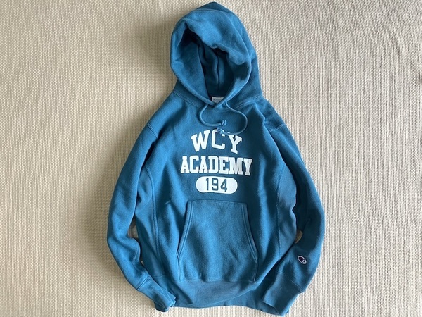 即決 復刻 青タグ Mサイズ Champion REVERSE WEAVE プルオーバー パーカー ターコイズ グリーン ブルー WCY ACADEMY