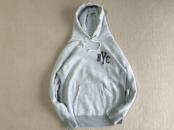 即決 70s 復刻 緑タグ XLサイズ Champion REVERSE WEAVE プルオーバー パーカー グレー NYC NEW YORK CITY UPTOWN ニューヨーク