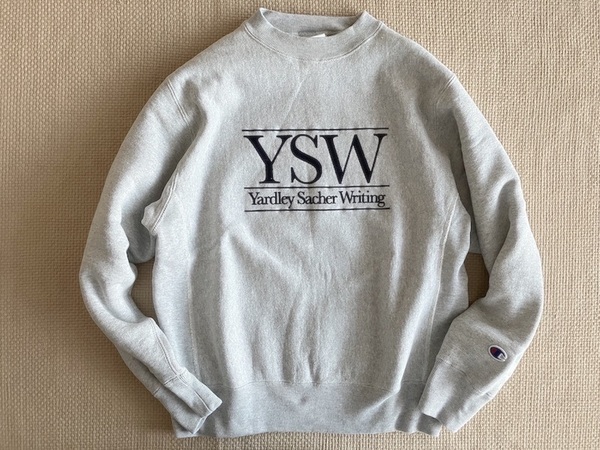 即決 別注品 復刻 青タグ champion REVERSE WEAVE クルーネック スウェット オックスフォード グレー Mサイズ YSW アダムエロペ