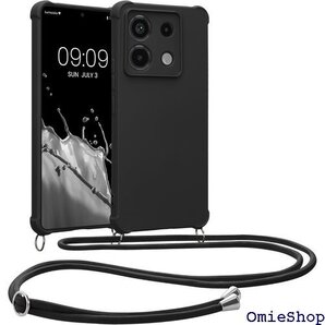 kwmobile スマホショルダー Xiaomi Re ケース - TPU カバー 肩掛け ストラップ付き 黒色 1779