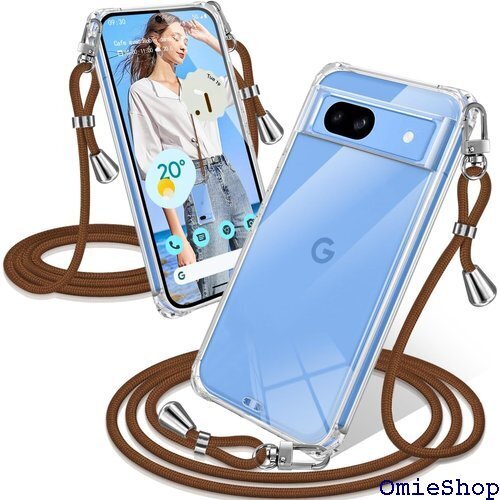 Google Pixel 8a ケース クリア ショル ァッションデザイン TPUスマホ 柔軟 軽 薄 ブラウン 1806