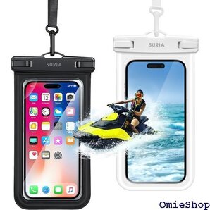 新設計・2枚セット スマホ 防水ケース IPX8 完全 7 6.5インチまでに対応 ブラックxホワイト 各一枚 1850