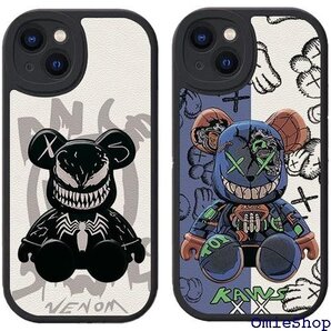 Arpe カウズ ベアブリック スマホケース iPho バンパー iPhone用ケース 保護カバー カラー 黑 2006
