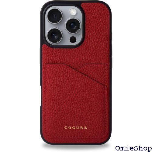 コグレ iPhone16Pro ケース 本革 シュリン ンプル おしゃれ ギフトボックス付き COPC2 レッド 2106